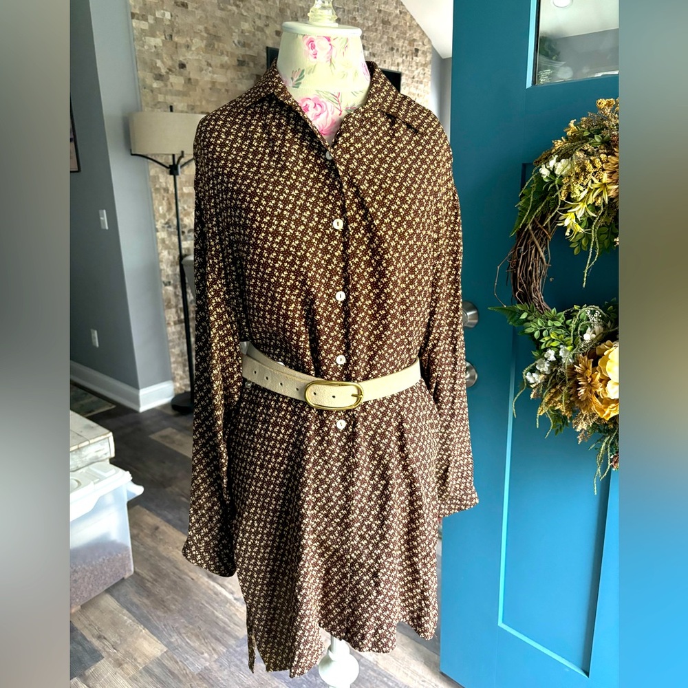 Designer button down shirt dress